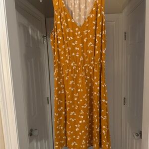 Mustard Floral Dress